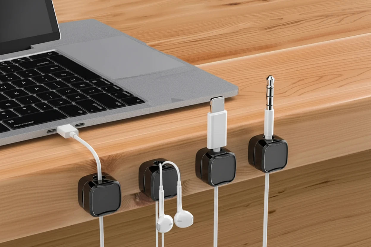 Magnetic Cable Organizer Set- Tangle-Free Clips for Chargers & Cords